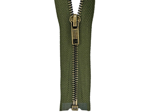 #5 Antique Brass Separating Jacket Zipper